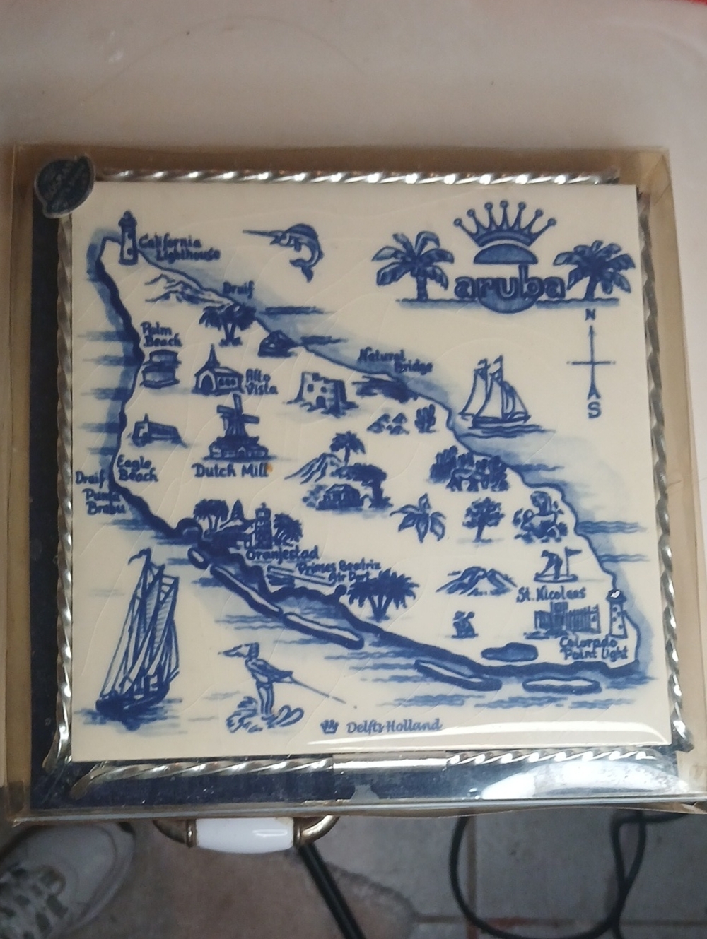 Aruba‎ Blue Ceramic Tile Wall Art